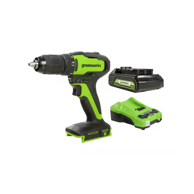 GREENWORKS 24V DRILL-DRIVER BRUSHLESS 2.0AH KIT