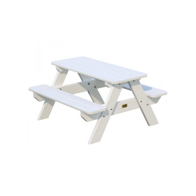 Lisbet Kids Wooden White Picnic Table