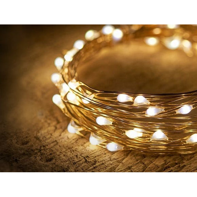 Copper Seed Lights Solar 100 LED Warm White