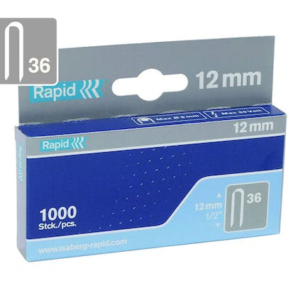 Rapid Mini Cable Staples 36/12 - Pack of 1000