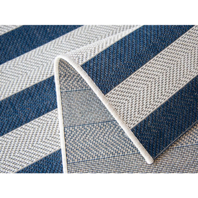 Signature Outdoor Rug Blue & Cream Stripe 160 X 230cm