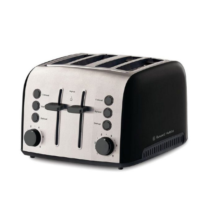 Russell Hobbs Brooklyn Matte Black 4 Slice Toaster