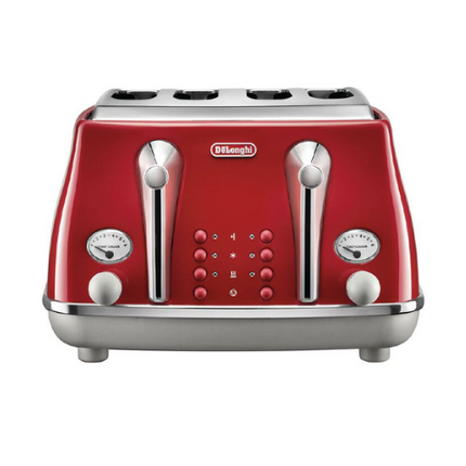 Delonghi Icona Capitals 4 Slice Toaster Tokyo Red