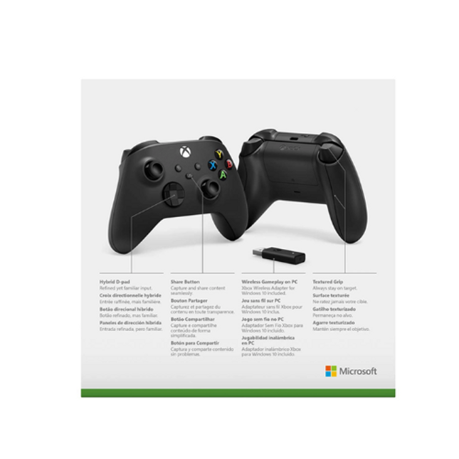 Microsoft Xbox Wireless Controller + Wireless Adapter For Windows 10/11