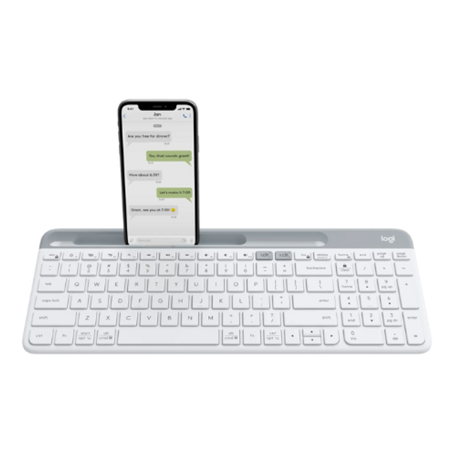 Logitech K580 Slim Multi-Device Wireless Keyboard - White