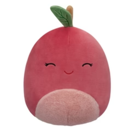 SQUISHMALLOWS 7.5 INCH S15 - RED CHERRY WITH CLOSED EYES AND FUZZY BELLY