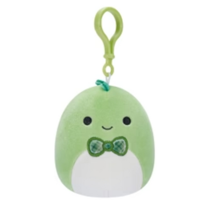 SQUISHMALLOWS SMALL PLUSH 3.5 INCH CLIP-ON DANNY - GREEN DINO WITH BOWTIE
