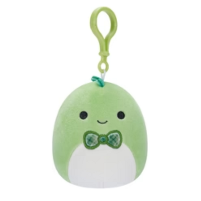 SQUISHMALLOWS SMALL PLUSH 3.5 INCH CLIP-ON DANNY - GREEN DINO WITH BOWTIE