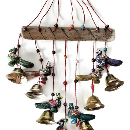Wall Hanging Peacock Bells with Beads