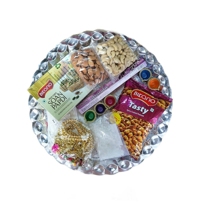 Diwali Gift Thali Nuts sweets snacks & Decoration