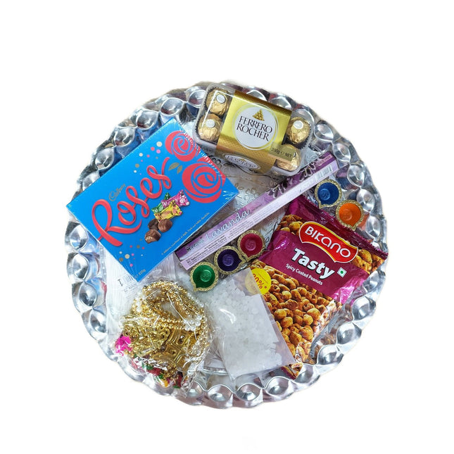 Diwali Gift Thali Chocolate Snacks & Decoration