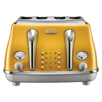 Delonghi Icona Capitals 4 Slice Toaster New York Yellow