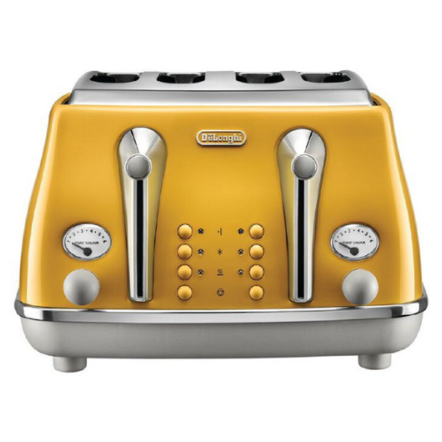 Delonghi Icona Capitals 4 Slice Toaster New York Yellow