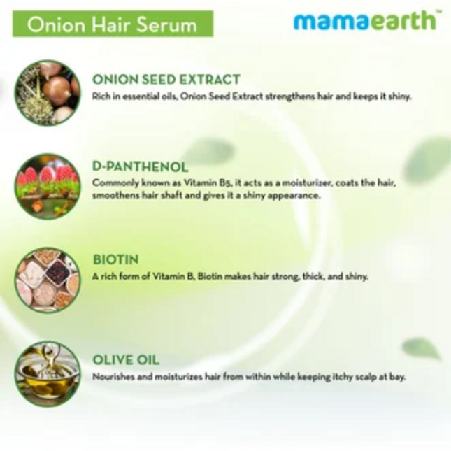 Onion Hair Serum with Onion and Biotin for Strong, Frizz-Free Hair – 100 ml
