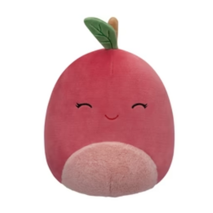 SQUISHMALLOWS 7.5 INCH S15 - RED CHERRY WITH CLOSED EYES AND FUZZY BELLY