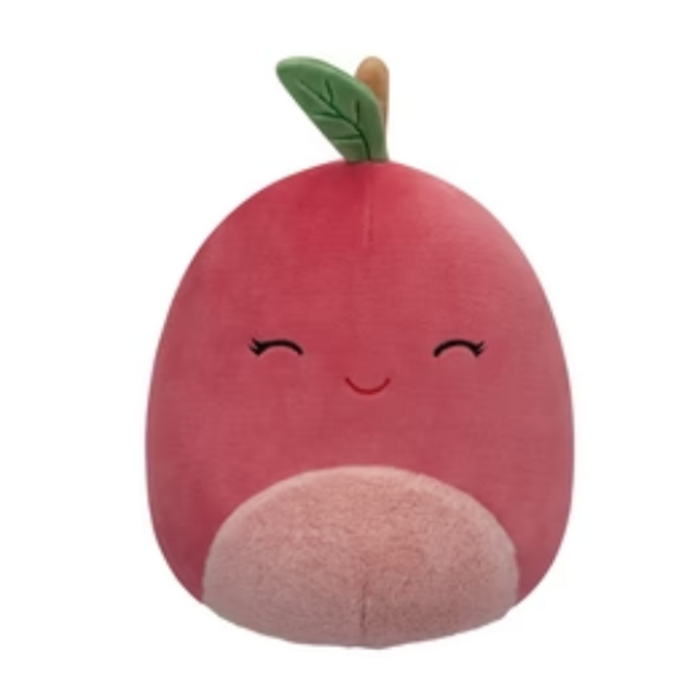SQUISHMALLOWS 7.5 INCH S15 - RED CHERRY WITH CLOSED EYES AND FUZZY BELLY