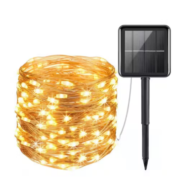 Copper Seed Lights Solar 300 LED Warm White