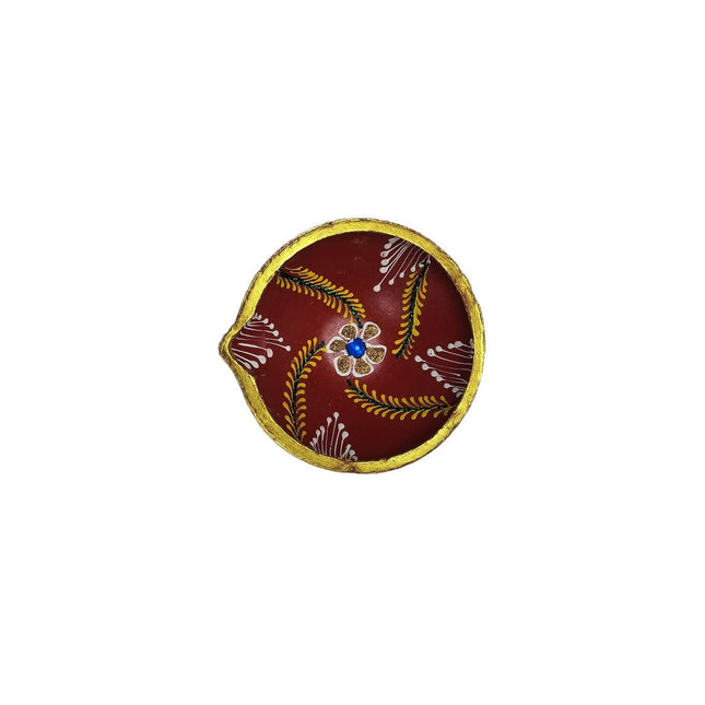 Clay Diya Red Large