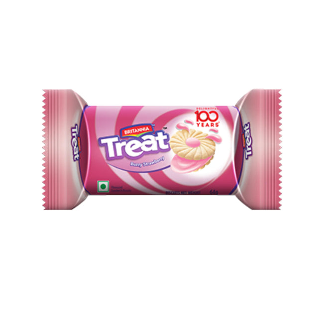 Britannia Treat Strawberry Cream Biscuit 100gm