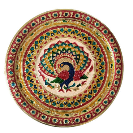 Fancy Puja Thali Peacock Design