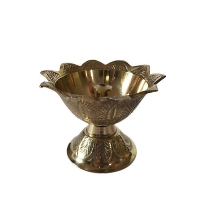 Brass - lotus Diya with Akhand Jyot