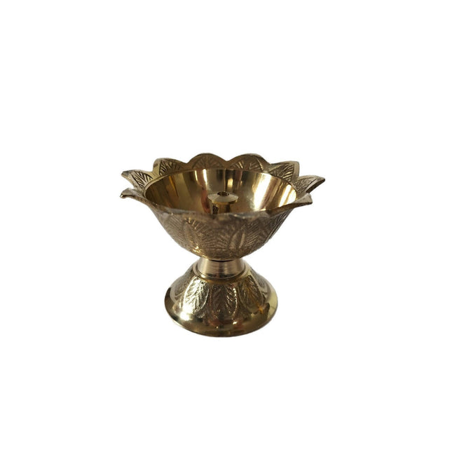 Brass - lotus Diya with Akhand Jyot