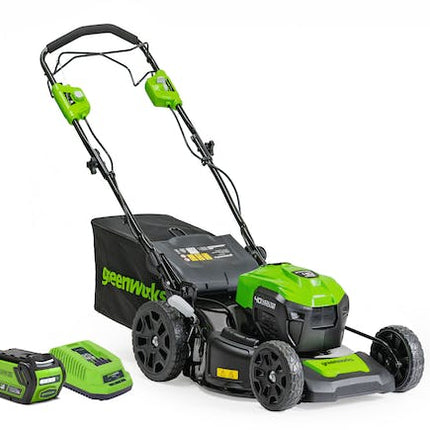 green works lawnmower 40 v 460 mm self propelled 6 0 ah kit