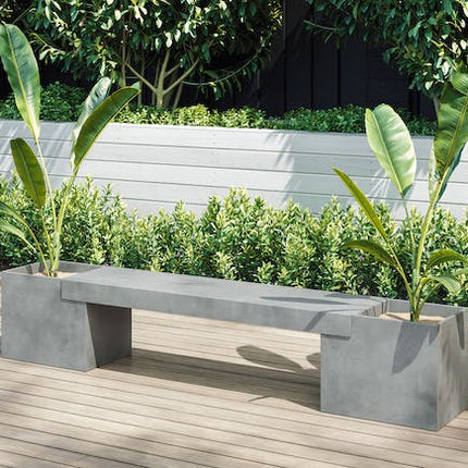 slab concrete planter bench