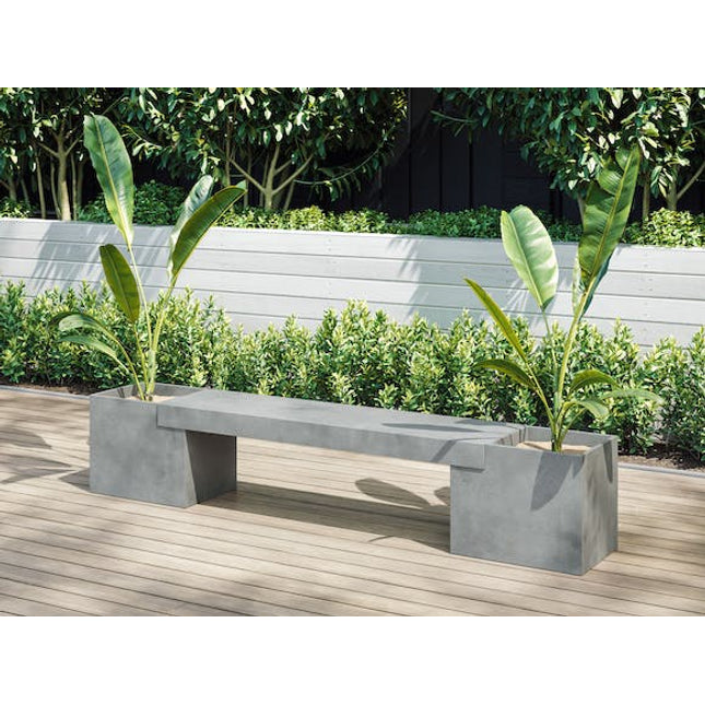 slab concrete planter bench