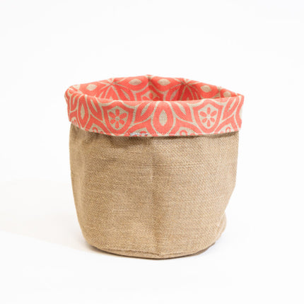 flower print jute bskt