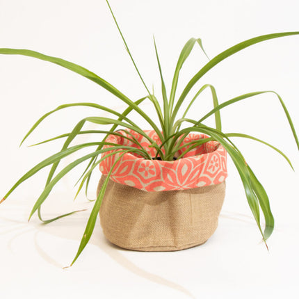 flower print jute bskt