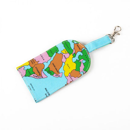 world map luggage tag