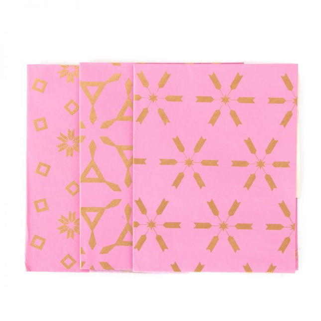 goldpink geo gift wrap