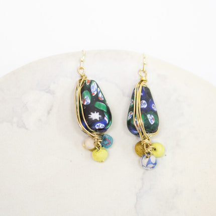 blue glass earrings