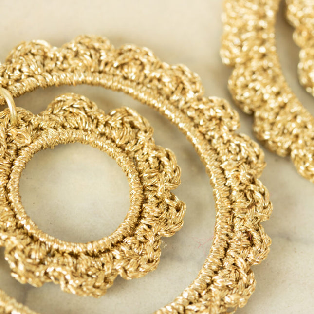crochet flower earrings