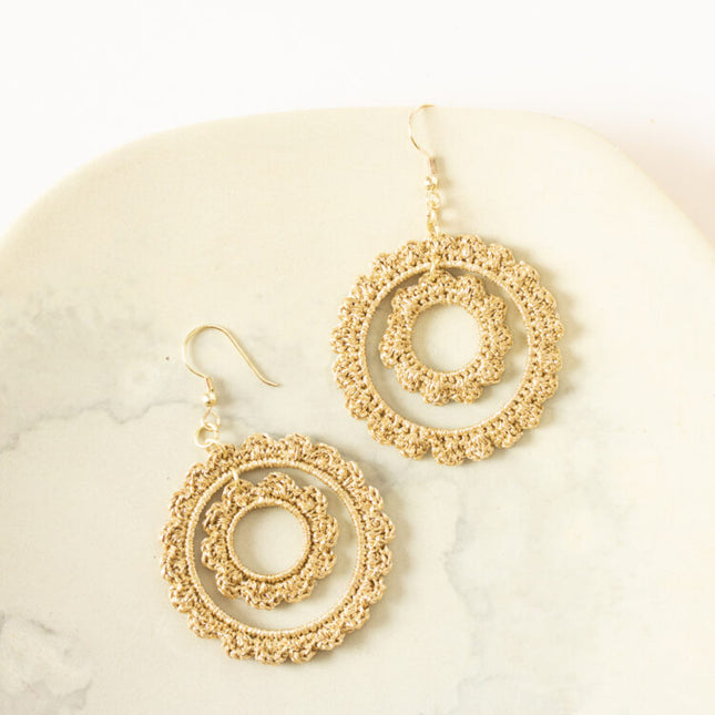 crochet flower earrings