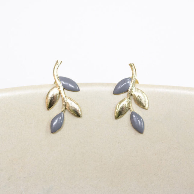 leaf stud earrings 2