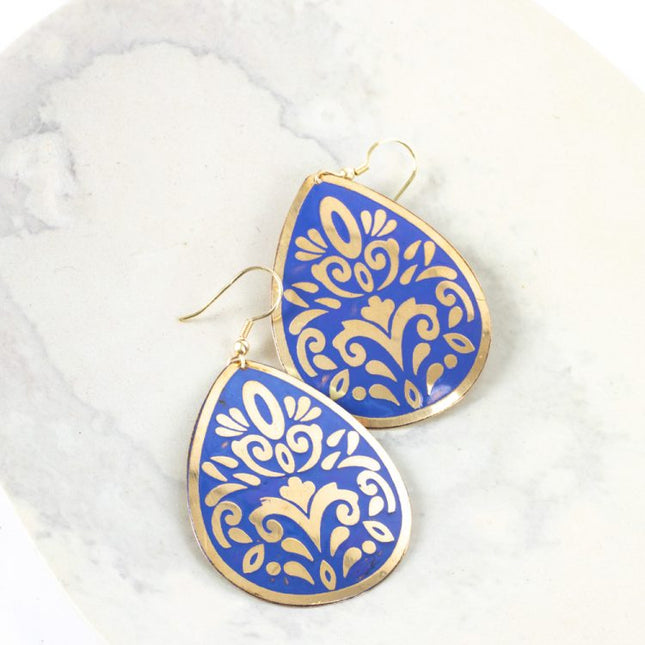 blue teardrop earrings