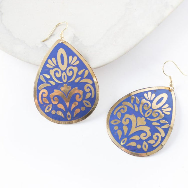 blue teardrop earrings
