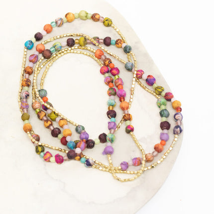 sari brass long necklace