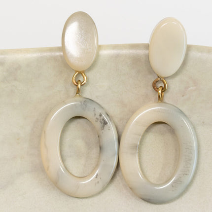 marble resin stud earring