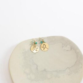 bird brass glass earrings
