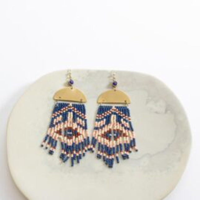 geo glass bead earrings