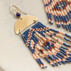 geo glass bead earrings