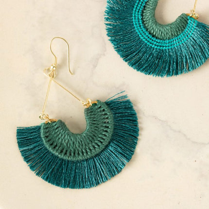 peacock tassle earrings