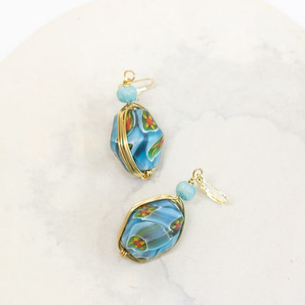 blue bead earrings 2