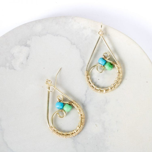 gold col drop earrings