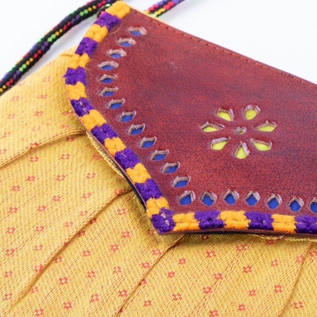 mushru and leather pouch