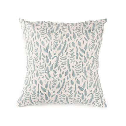 blue leaf cushion cover