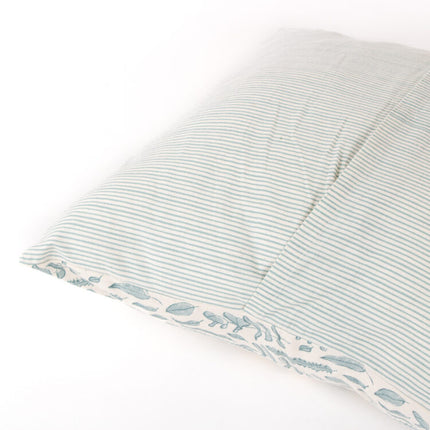 blue leaf cushion cover